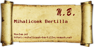 Mihalicsek Bertilla névjegykártya